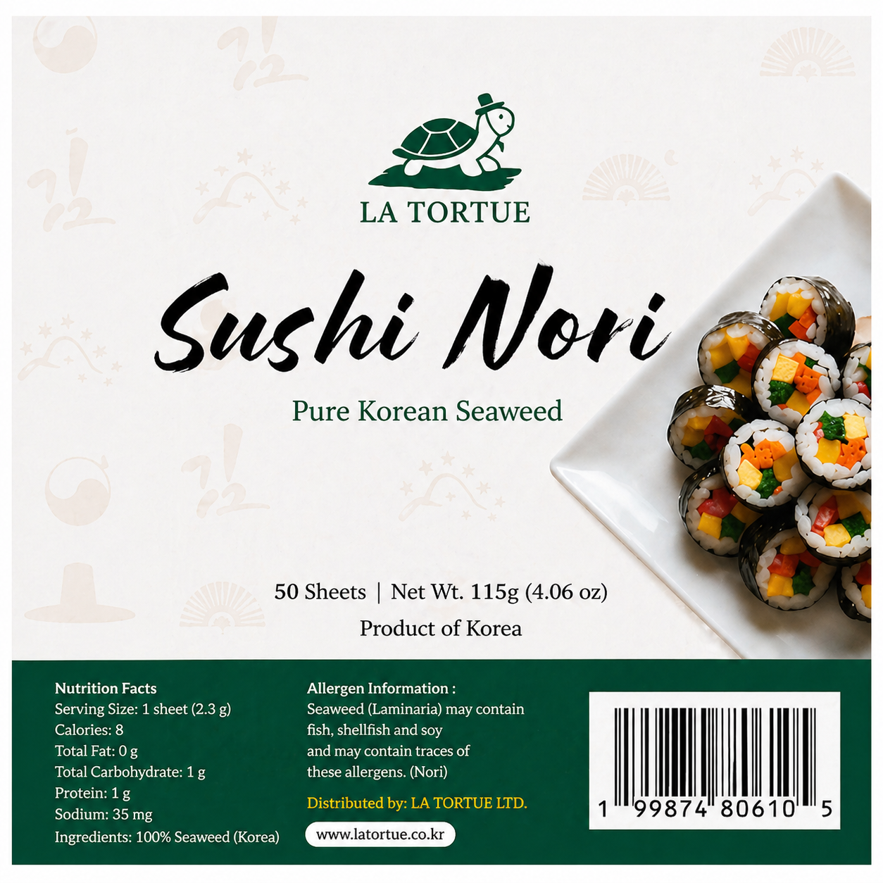 La Tortue Sushi Nori - Green Packaging