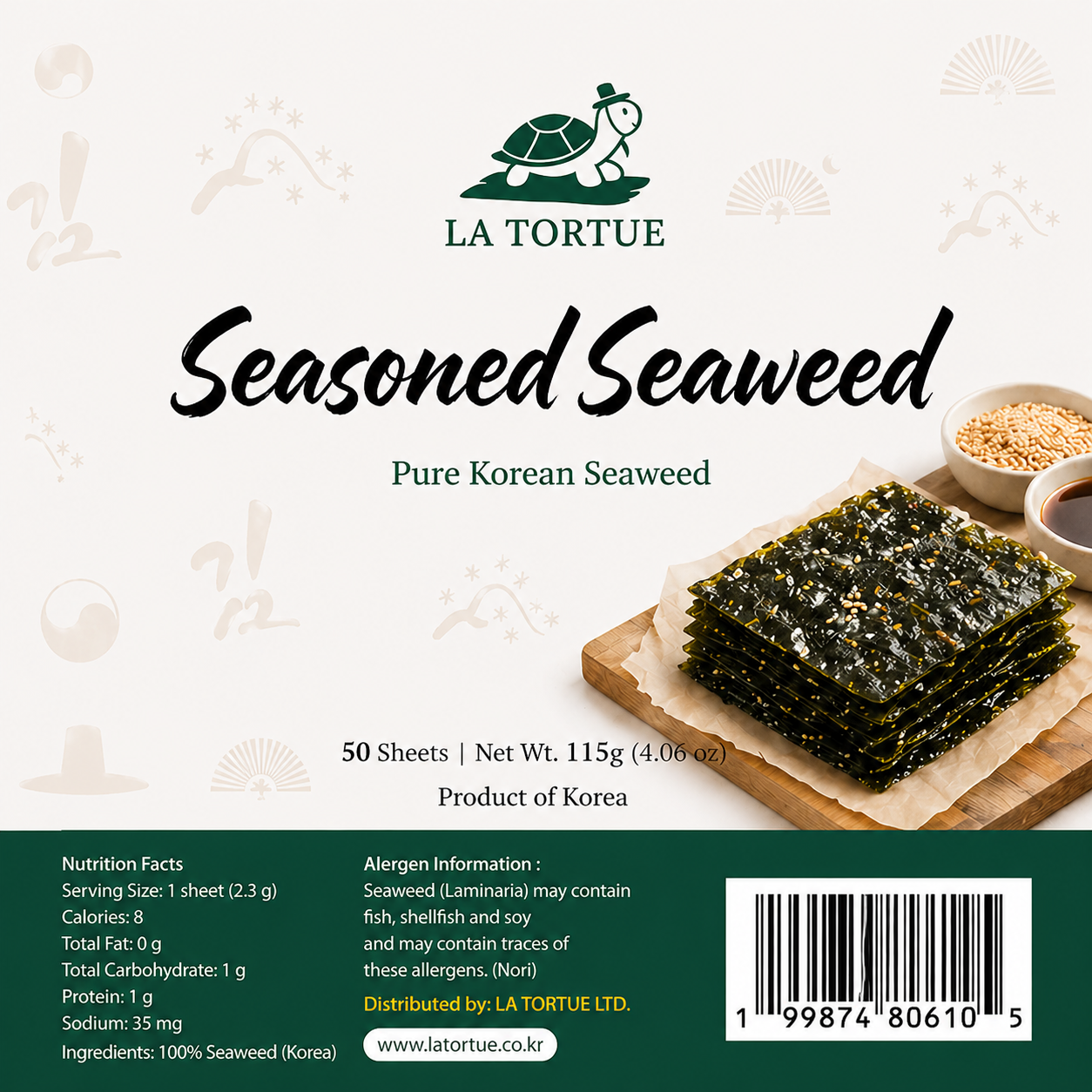 La Tortue Seasoned Seaweed Packaging